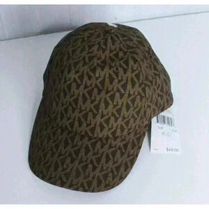 AUTHENTIC MICHAEL KORS BASEBALL HAT/CAP BROWN W/MK LOGO ADJUSTABLE. NEW